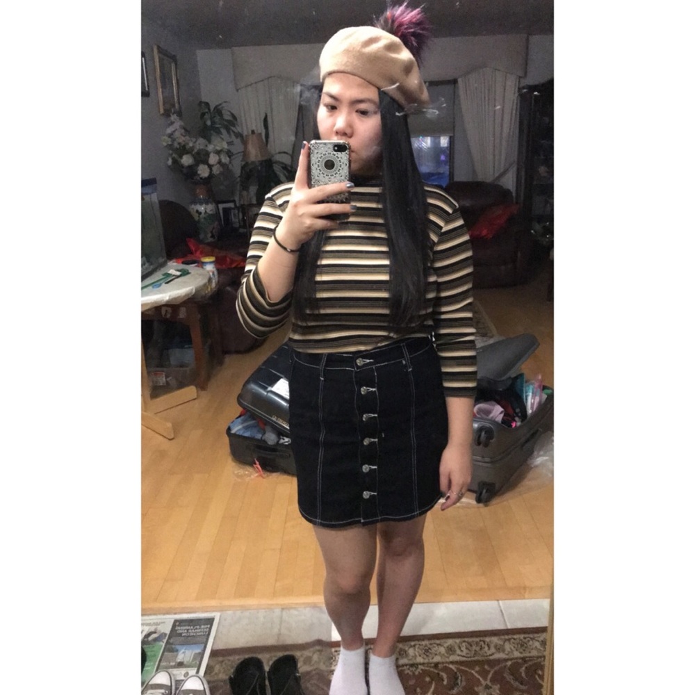 ZARA Woman tan striped top